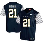 Notre Dame Fighting Irish Men's Caleb Offord #21 Navy Under Armour Alternate Authentic Stitched College NCAA Football Jersey QTK3199AZ